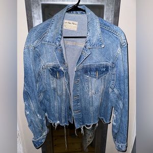 Free People Distressed Denim Jacket